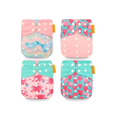 4PCS  Cloth Diaper Washable Reusable Stretchable Cloth Pocket Diapers E0J5 - Image 1 of 4