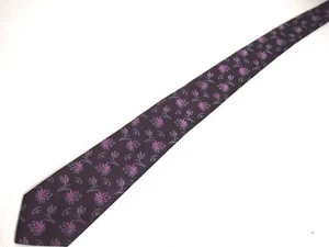 Corbata para hombre Jason & Vogue púrpura rosa floral 100 % seda 60" - Imagen 1 de 4