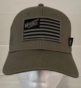 Wayne Transports American Flag Snapback Baseball Cap Trucker OD Green Hat USA - Picture 1 of 13