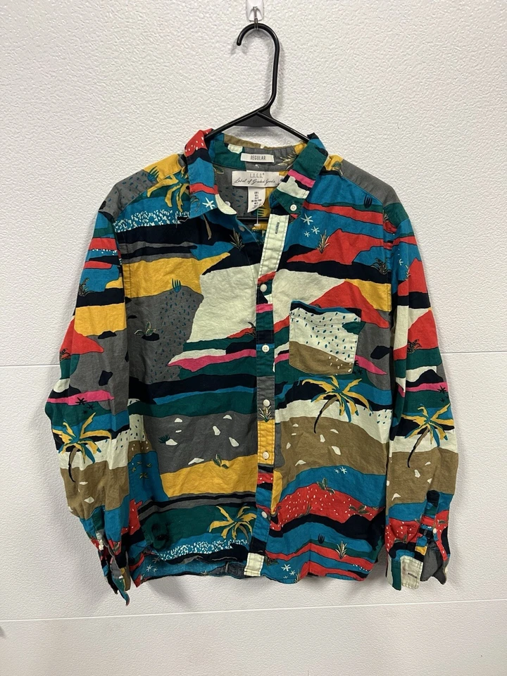 Label Of Graded Goods by H&M Mens Large Shirt Colorful Vintage Look Design - Image 1 of 3
