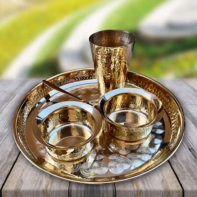 Copper Hammered Dinner Set - Image 1 of 4