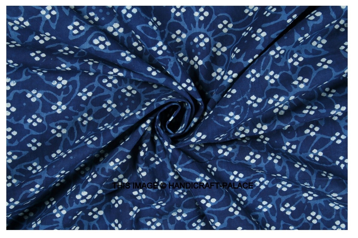 Tela Con Estampado Azul índigo, Telas Estampadas De Bloques De