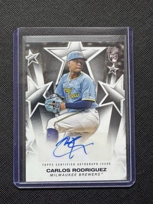2025 Topps Series 1 BASEBALL STARS Auto CARLOS RODRIGUEZ BREWERS Rookie Card - Image 1 of 2
