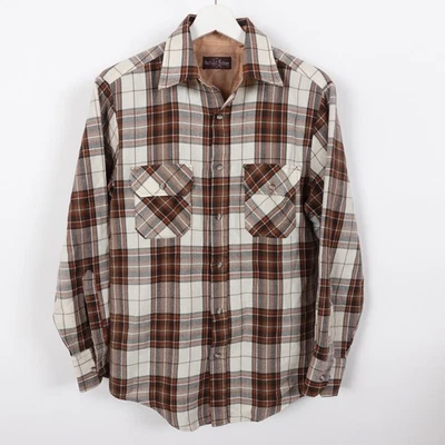 Camisa de franela de manga larga marrón pequeña vintage años 80 Northwest Territory para hombre Foto 1 de 4