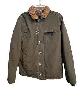 Roark Men’s Fleece-Lined Jacket Olive Medium– Nylon Shell, Toggle Closure - Picture 1 of 10