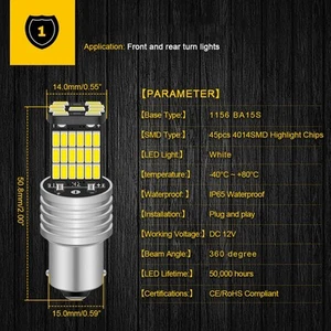 LED Light LED Light 000 Hours 1200 Lms 12V DC 2pcs 40 6500K Xenon White - Picture 1 of 19