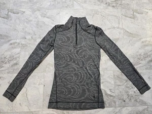 Smartwool 100% Merino Wool 250 1/4-Zip Top Women's Sz Small  BLack Gray Pattern  - Picture 1 of 5
