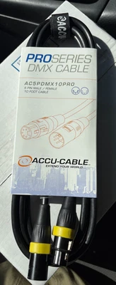 ADJ Products Pro Series  DMX CABLE 10 FOOT, 5 PIN DMX CABLE AC5PDMX10 New - Image 1 of 4