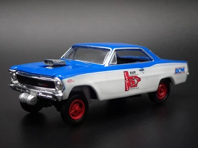 1967 67 Chevy Chevrolet Nova Gasser B&M Automotive 1:64 Scala Modellino Auto - Immagine 1 di 4
