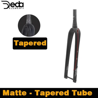 Carbon Fiber Tapered Gravel Bike Hard Fork Black Matte 700C Thru Axle Rigid Fork - Image 1 of 4