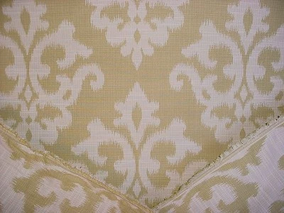4Y Kravet 30369 Odani Lemongrass Ivory Printed Damask Ikat Upholstery Fabric - Image 1 of 3