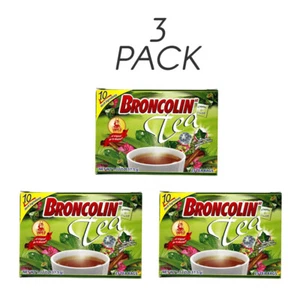 Broncolin Herbal Tea. Cold, Cough and Flu Relief. 25 Bags. 1.32 Oz. Pack of 3 - Picture 1 of 6