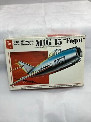 AMT MiG-15 1:48 "Fagot" vintage Mikoyan Gurevich Soviet Fighter T644 sealed box - Image 1 of 4