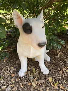 BULL TERRIER SITTING DOG ANIMAL GARDEN STATUE ORNAMENT FIGURINE LARGE - Picture 1 of 8