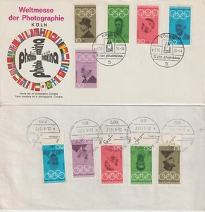GERMANY: 1968 OLYMPIC GAMES SCOTT #3434-3437 2 FIRST DAY COVERS - Picture 1 of 2