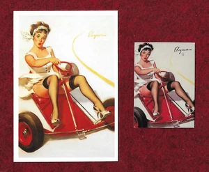 Vintage 1960 Gil Elvgren painting on Unused 2000 Pinup Postcard & Trading Card - Bild 1 von 4