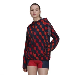adidas Womens X Marimekko Run Icons Wind.Rdy Hooded Windbreaker - Orange / Small - Picture 1 of 4
