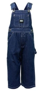 New, Key Industries Kids Indigo Denim Enzyme Wash Bib Overall, Sizes 4,5,6&7 - Picture 1 of 1