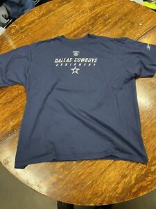 Dallas Cowboys Reebok NFL Equipment Blue Navy Short Sleeve Shirt Size XL