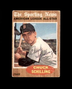 Autógrafo firmado por Chuck Schilling 1962 Topps Sporting News All Star Boston Red Sox - Imagen 1 de 2