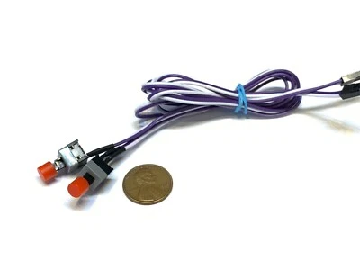 2 Pieces red 2 Pin PC Cable on/off Push Button ATX momentary Wired Switch A17 - Image 1 of 2