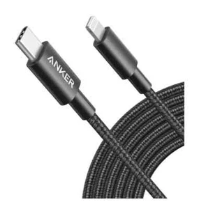 USB-C to Lightning iPhone 8 Pin Cable 2X AIONE Braided MFi Certified 1m Black - Picture 1 of 6
