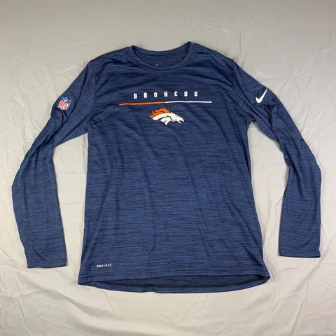 Denver Broncos Men's Large NFL On Field Apparel Nike Dri-Fit Long Sleeve Shirt Cover