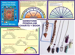 Comprehensive PENDULUM KIT: 3 x CHARTS, Book, 1 x GEM PEND' Divine Dowse Predict - Picture 1 of 6
