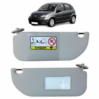 PANTINA ALETTA PARASOLE DESTRA DX CON SPECCHIO PER CITROEN C3 DAL 2002 AL 2009 - Immagine 1 di 4