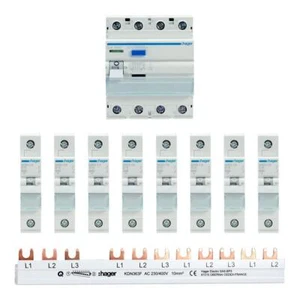 Hager Set 1x FI CDA440D + 8x LS-Schalter MBN116 + 1x Sammelschiene KDN363F - Bild 1 von 5