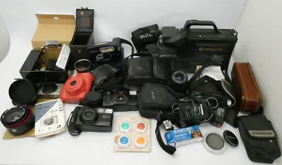 Mixed Lot Digital Film Cameras Parts Untested Polaroid Hitachi Bower Brownie 2 F - image 1 of 4
