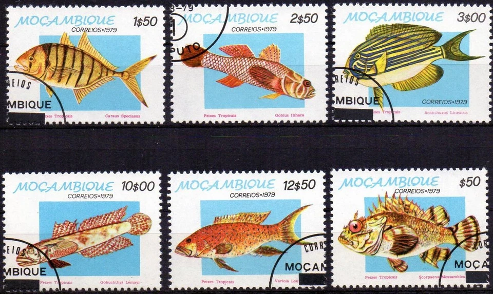 Mozambique  serie completa año 1979  usada   peces - Imagen 1 de 1