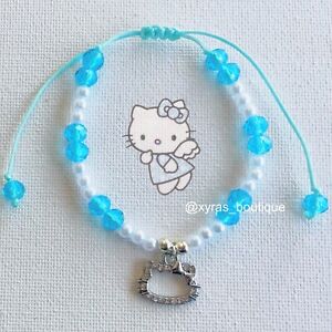 Blue hello kitty beaded bracelet