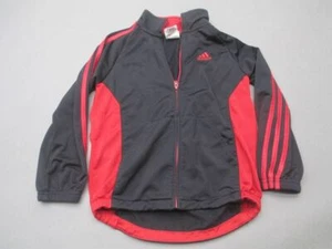 Adidas Size 6 Boys Black/Red Athletic Full Zip w/Pockets Track Jacket GR6874 - Picture 1 of 6