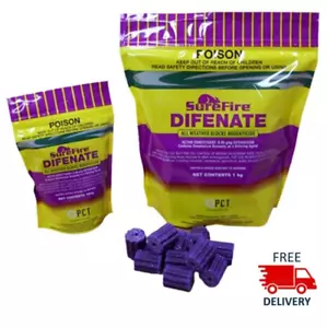Surefire Difenate 1kg All weather Blocks Rodent mouse and rat bait - Picture 1 of 1
