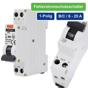 🆕 Fehlerstromschutzschalter / FI mit Leitungsschutzschalter / 1-Polig / B / C  - Imagen 1 de 20
