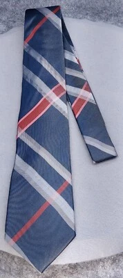 Corbata de seda jacquard roja blanca azul para novios geométrica para hombre Foto 1 de 4