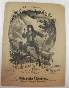 Partituras antiguas litografiadas The Sheperd's Evening Song 1874 - Imagen 1 de 3