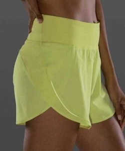 NWT Lululemon Run Off Route High Rise Short 4"~SIZE:12~ Lemon Vibe - Picture 1 of 5