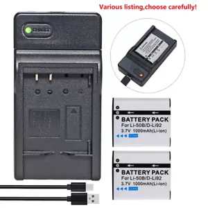 Battery or Slim charger for Olympus Li-50B SP-720UZ iHS SP-810UZ SZ-30MR SZ-31MR - Picture 1 of 47