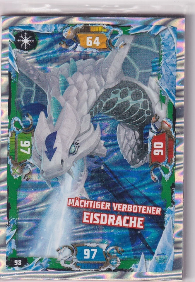 Lego Ninjago Series 5 TCG Trading Cards Card No 98 Mighty Forbidden Ice Dragon - Image 1 of 1