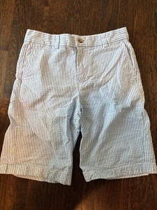Vineyard Vines Size 12 Boys' Blue Striped Cotton Seersucker Shorts - Picture 1 of 1