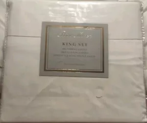 Beau Maison White King Bed Sheet Set 100 Cotton/ Sateen 400 Thread Count - Picture 1 of 5