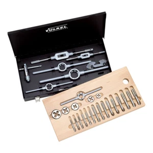 VÖLKEL Trapano filettato manuale + taglierino set 35 pezzi BSF 1/4 - BSF 1" (48044) - Foto 1 di 5