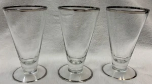 Silber (oder Platin) Rand oben & unten Apertif/Saft Gläser 4 Unzen - Bild 1 von 7