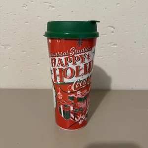 Universal Studios Happy Holidays Santa Coke Coca Cola Insulated Travel Cup 24oz - Picture 1 of 7