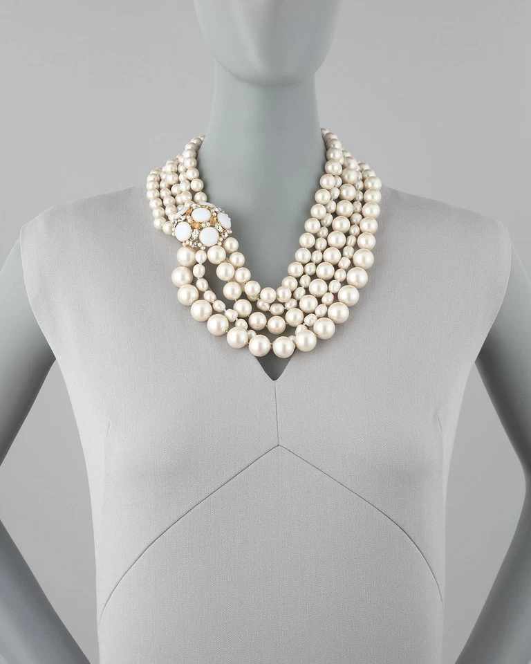 $325 Kate Spade Collar de Perlas Chapado en Oro 12K con Broche Foto 1 de 3