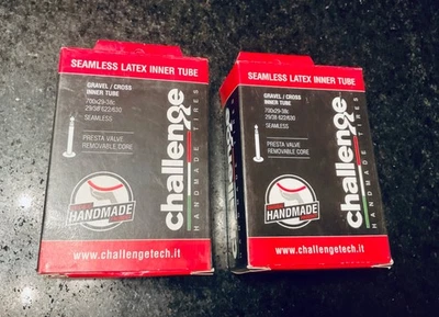 Par de tubos de látex sin costuras Challenge, 700x29-38c, grava, cruz, ciclismo Foto 1 de 4