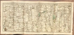 Mapa de ruta de 1765 - Londres a Lands End vía. Salisbury & Plymouth - Exeter a Truro - Imagen 1 de 3
