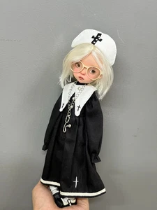 Vestido negro manga larga enfermera gorra ropa para muñeca blythe 1/6 BJD muñeca ob22 ob24 - Imagen 1 de 9